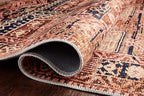 Loloi Layla Collection LAY-14 Mocha/Blush 9'-0" x 12'-0" .13" Thick Area Rug, Soft, Durable, Vintage Inspired, Distressed, Low Pile, Non-Shedding, Easy Clean, Printed, Living Room Rug