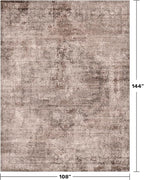 Brown Living Room Rug 9x12 - Retro Large Rug for Dining Room, Fireplace, Bedroom, Washable Non Slip Low Pile Abstract Warm Brown and Terracotta