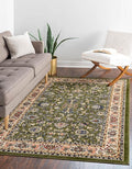 Unique Loom Sialk Hill Collection Area Rug - Washington (7' 1" x 10' Rectangle Green/Hunter Green)