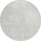 Addison Rugs Chantille ACN591 Silver 8' x 8' Indoor Outdoor Round Rug, Easy Clean, Machine Washable, Non Shedding, Bedroom, Living Room, Dining Room, Kitchen, Patio Rug