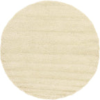 Unique Loom Solid Shag Collection Area Rug (8' Round, Pure Ivory)