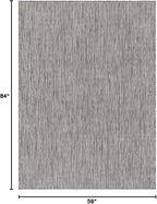 Beverly Rug Indoor Outdoor Rug 5x7, Washable Outside Carpet for Patio, Deck, Porch, Solid Modern Area Rug, Water Resistant, Silver Gray