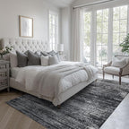 Black and White Rug for Living Room,Washable Abstract Modern Boho Dark 5x7 Area Rugs for Office