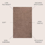 JONATHAN Y Haze Solid Low-Pile Brown 8' Round Indoor Area Rug, Coastal,Bohemian,Minimalist,Classic, Easy-Cleaning for Living Room,Bedroom,Kitchen,Pet Friendly,Non-Shedding (SEU100J-8R)