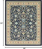 Rugs.com Yasmin Collection Rug – 8' x 10' Navy Blue Medium Rug Perfect for Living Rooms, Large Dining Rooms, Open Floorplans