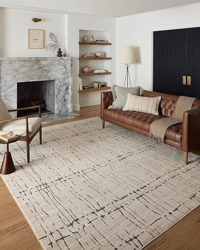 Loloi Darby Collection DAR-06 Sand/Dk. Grey 9'-2" x 13' Area Rug