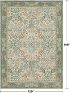 Floral Large Rugs for Living Room 10x14 - Sage Green Area Rug for Dining Room Under Kitchen Table, Large Bedroom, Playroom, Washable Folable Non Skid Low Pile Indoor Carpet