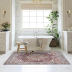 Washable Area Rug. Modern Farmhouse. Vintage. Turkish. Bohemian. Distressed. Oriental. Traditional. Rugs for Living Room. Dining. Bedroom. Office. Entryway. Foyer. (857RB, 2'5" x 6'5")