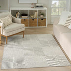 Nourison Home Textured Home Grey Ivory 3'11" x 5'11" Area Rug - Easy Clean, Non Shedding, Bed Room, Living Room, Dining Room, Kitchen (4' x 6')