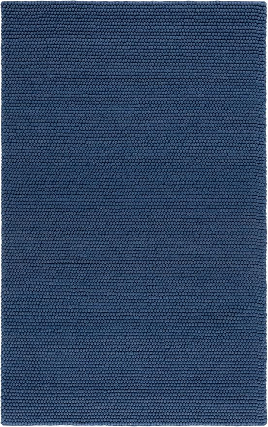 SAFAVIEH Area Rug 5x8 - Natura Collection - Navy & Blue, Handmade Wool Blend, Textured Design, Ideal for Living Room, Bedroom, Dining Space (NAT620M)