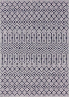 Unique Loom Outdoor Trellis Collection Area Rug - Tribal Trellis (10' x 13' 1" Rectangle, Gray/ Black)