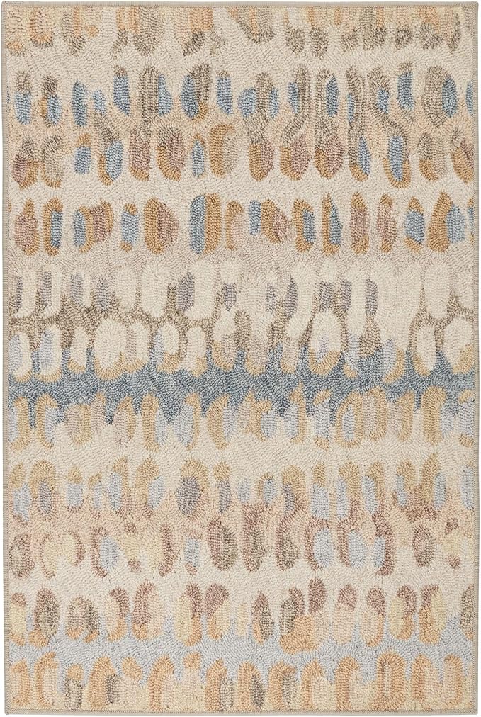 Dash and Albert Paint Chip Machine Washable Area Rug - 2' x 3' Natural - Geometric Accent Rug - Anti-Slip Backing, Lightweight, Machine Washable, High Traffic Areas Kitchen, Mudroom, Laundry Room