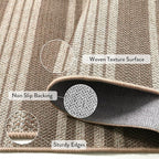 Lahome Striped Washable Runner Rug, 2x8 Easy Jute Hallway Kitchen Runner, Farmhouse Non Slip Non Shedding Indoor Outdoor Carpet for Entry Corridor Foyer, Khaki