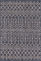 Unique Loom Outdoor Trellis Collection Area Rug - Tribal Trellis (4' 1" x 6' 1" Rectangle, Charcoal Gray/ Natural)