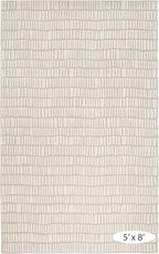 Dash & Albert Roark Ivory Hand Tufted Wool Rug, 2.5 X 8 Feet, Grey/Ivory Geometric Pattern