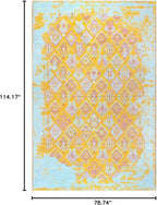 Alfa Rich 7x10 Pink Orange Teal Reversible Washable Area Rugs for Living Room Bedroom Kitchen Rug