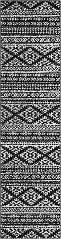 SAFAVIEH Tulum Collection Runner Rug - 2' x 21', Black & Ivory, Moroccan Boho Tribal Design, Non-Shedding & Easy to Clean, Ideal for Living Room, Hallway, Foyer, Bedroom (TUL272Z)