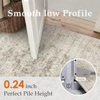 HUGEAR Washable 2x3 Entryway Area Rugs Retro Beige Small Vintage Distressed Non Slip Stain Resistant Low Pile Neutral Throw Carpet for Bedside Kitchen Entryway Home Decor
