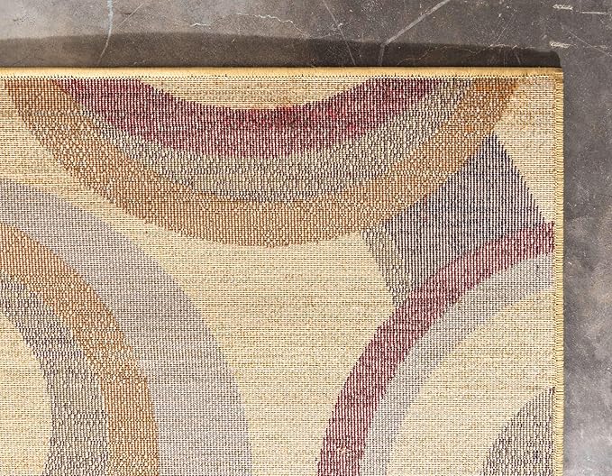 Unique Loom Barista Collection Area Rug - Kona (7' 10" x 10' Rectangle, Beige/ Black)