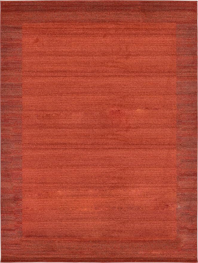 Rugs.com Angelica Collection Rug – 9' x 12' Terracotta Medium Rug Perfect for Living Rooms, Large Dining Rooms, Open Floorplans