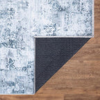 Bloom Rugs Washable Non-Slip 2x3 Rug - Blue/Gray Modern Abstract Area Rug for Living Room, Bedroom, Dining Room, and Kitchen - Exact Size: 2' x 3'