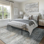 Bavni 5x7 Rug, Modern Machine Washable Rug Non-Slip, Soft Simple Lightweight Area Rug, Stain Resistant Rugs for Living Room, Bedroom, Dining Room, Granite Gray