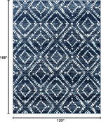 SAFAVIEH Adirondack Collection Area Rug - 10' x 14', Navy & Ivory, Modern Diamond Distressed Design, Non-Shedding & Easy Care, Ideal for High Traffic Areas in Living Room, Bedroom (ADR131N)