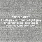 12ft Custom Hallway Rug - Striped Grey | Non-Slip Rubber Backed | Washable & Pet Friendly | No-Fray Edge Finished