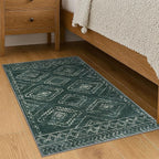 KILOCOCO Boho Entryway Rug 2x3 Printed Small Area Rug Indoor Door Mat Machine Washable Kitchen Rugs Super Soft Non Slip Throw Rugs for Bedroom Entrance Geometric Laundry Room, Green