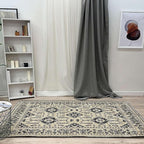 Alfa Rich 3x5 Beige Black Washable Area Rugs for Living Room Bedroom Kitchen Dining Cotton Runner