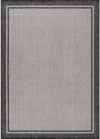 CAMILSON Indoor Outdoor Rug, 6x9 Bordered Gray Modern Area Rugs for Indoor and Outdoor Patios, Kitchen and Hallway Mats, Washable Porch Deck Outside Carpet (Bordered Grey, 6 x 9)