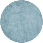 Unique Loom Davos Shag Collection Area Rug - Solid (7' 10" Round, Aqua)