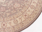 Unique Loom Voyage Collection Traditional Oriental Classic Intricate Design Area Rug (6' 0 x 6' 0 Round, Brown/Ivory)