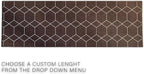 Custom Made Runner Rug for Kitchen Foyer Hallway Entry Choose Your Length Size 26 Inch Wide Geometric Lattice Design Brown Color (20 feet x 26 inch)