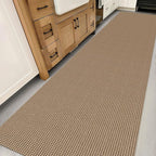 IOHOUZE Washable Exrea Long Hallway Runner Rug 3x14 Non Slip Rubber Backed Kitchen Runner Entryway Runner Indoor, Woven Rugs Floor Carpet for Kitchen Hall Entryway Stair, Orange/Tan/Brown