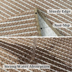 Brown Bathroom Rugs,24"x36"Non Slip Braided Vintage Bath Mat for Bathroom Floor Washable Boho Luxury Bath Rug for Tub Soft Absorbent Shower Sink Mat