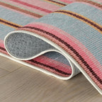 Dash & Albert Jamaica Stripe Multi Machine Washable Rug, Runner-2.5 X 8 Feet, Blue/White Stripe Pattern