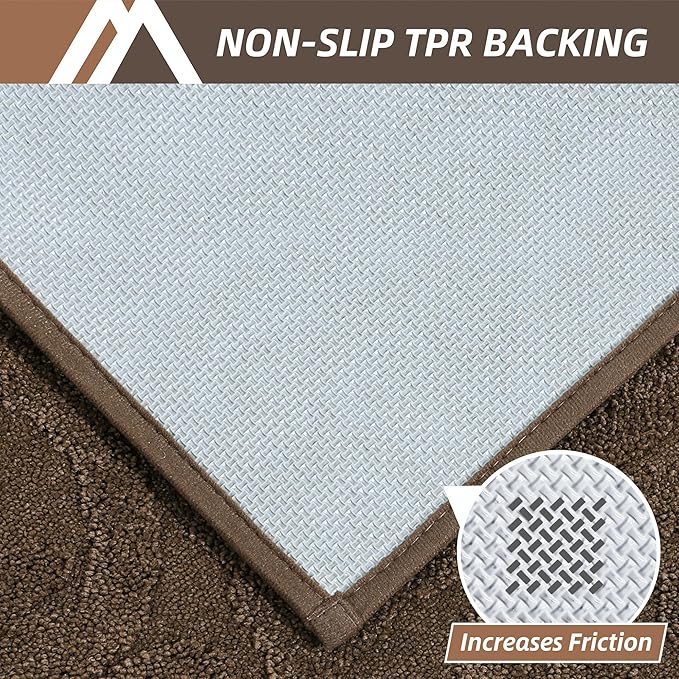 COSY HOMEER Door Mat 20”x32”,Absorbent Dirt Trapper Entryway Rugs,Non-Slip Welcome Mat,Washable Entry Rugs,Low Pile Doormat for Front Back Door,Wet Shoes & Paws,Brown