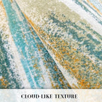 Modern Abstract Runner Rug 2x6, Green Mustard Multi Washable Kitchen Runner Non-Slip Soft Hallway Rug Runner Thin Print Faux Wool Carpet for Entryway Bedroom Laundry Room Indoor Home Decor
