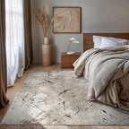 Rugshop Drifted Marble Abstract Area Rug Durable, Kid & Pet Friendly Gray, Ivory, Neutral Tones 6' 6" x 9' Great for Under Dining Sets, Large Bedrooms, or Home Offices