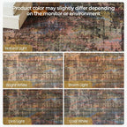 Kokia Abstract Area Rugs Washable Indoor 6x9 Rug Boho Distressed Retro Low Pile Non-Slip Non-Shedding Black Gray Carpet Bedroom Living Room Dining Room, Oslo Fireworks