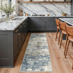 GENIMO Runner Rug Non Slip 2'6"x7', Washable Rug Runner for Hallways Kitchen, Abstract Modern Kitchen Rugs, Low Pile Lightweight Carpet Runners for Entryway, Bedroom, Laundry, Navy Blue