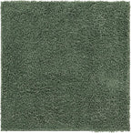Unique Loom Davos Shag Collection Area Rug - Solid (3' 3" Square, Sage)