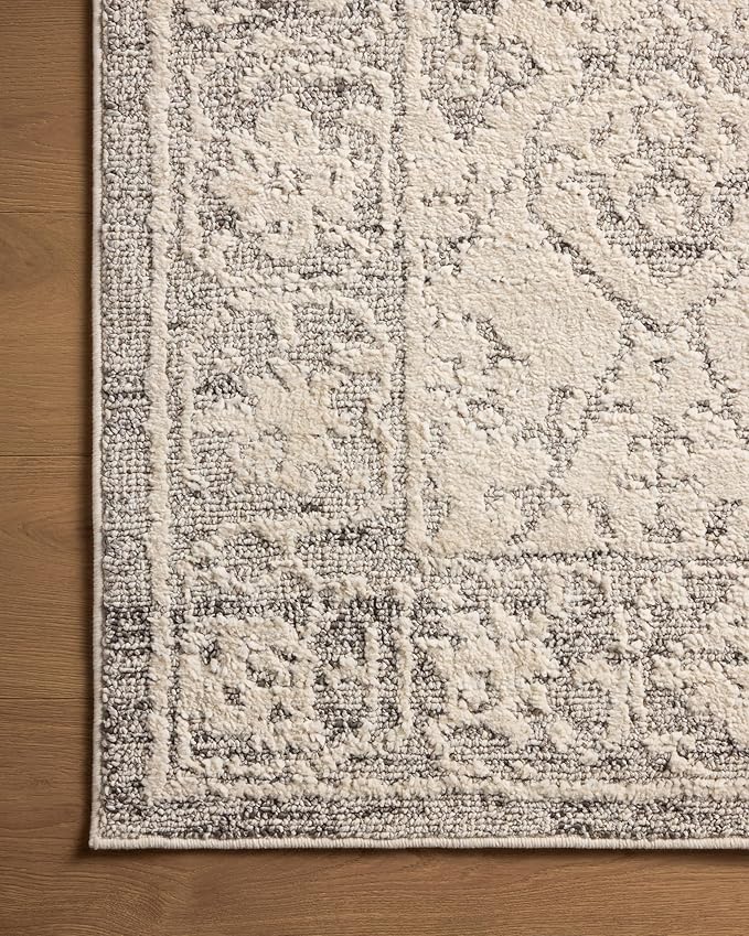 Loloi Magnolia Home by Joanna Gaines Gigi Collection GIG-02 Ivory/Stone 4'-0" x 6'-0" Accent Rug