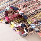 SAFAVIEH Rag Rug Collection X-Large Area Rug - 11' x 15', Rust & Multi, Handmade Boho Stripe Cotton, Ideal for High Traffic Areas in Living Room, Bedroom (RAR121E)