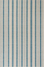 Dash & Albert Talos Blue Machine Washable Rug, 8.5 X 11.5 Feet, Blue/Ivory Stripe Pattern