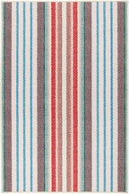 Dash & Albert Ranch Stripe Machine Washable Rug, 4 X 6 Feet, Multi Stripe Pattern