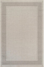CAMILSON Easy Jute Rug 9x12, Indoor Outdoor Off-White Color Fiber Area Rugs for Living Room Patio and Dining Room Rug, Bordered Boho Woven Design, Easy-Cleaning, Washable Outside Carpet (9 x 12)