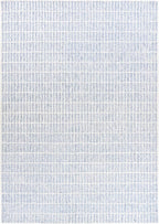 Hand-Tufted 100% Wool Area Rug – Unique Modern Geometric Grid Pattern, Soft Plush Textured Carpet for Living Room, Bedroom, Dining Room & Entryway (Blue, 7' x 9')