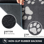 Timo Indoor Door Mat, 24"x36" Super Absorbent Dog Mats for Muddy Paws, Low-Profile Washable Entryway Rug, Rubber Backing Non Slip Front Door Mats, Resist Dirt Inside Entrance Doormat for Shoes, Grey